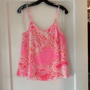 💯 Lilly Pulitzer silk Dusk top EUC size XXS